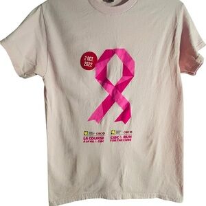 💓Pink Ribbon Breast Cancer Run for the cure T-Shirt Great condition💓